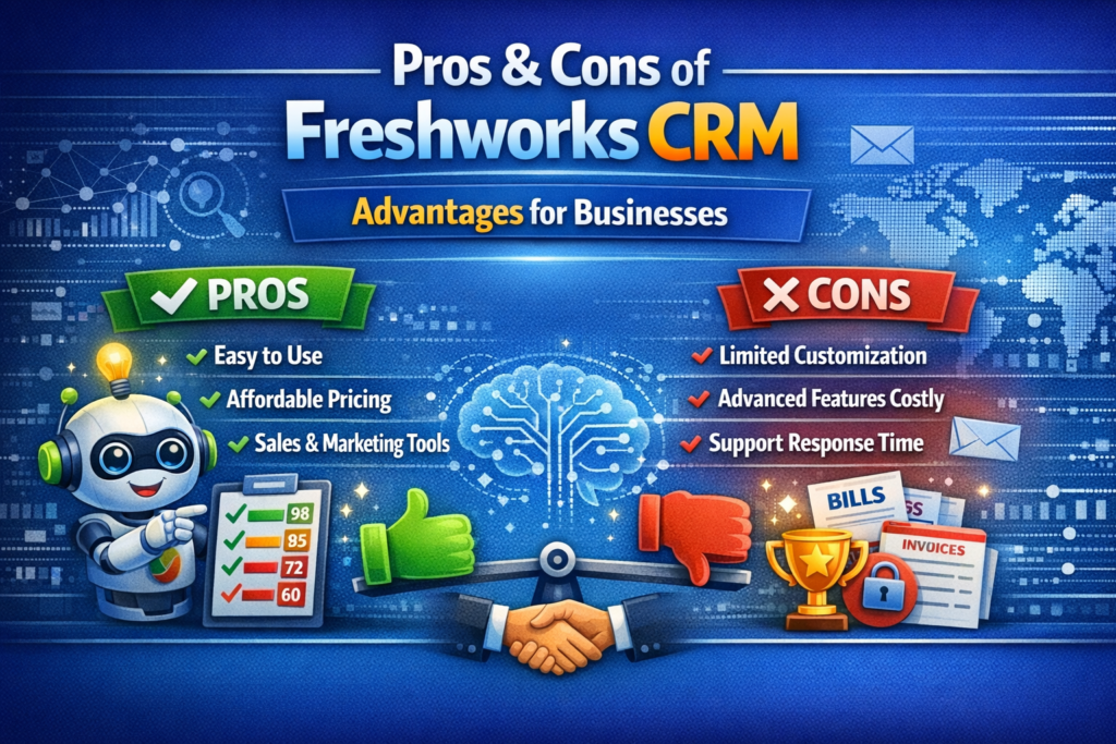 Pros and Cons of Freshworks CRM

Advantages for businesses