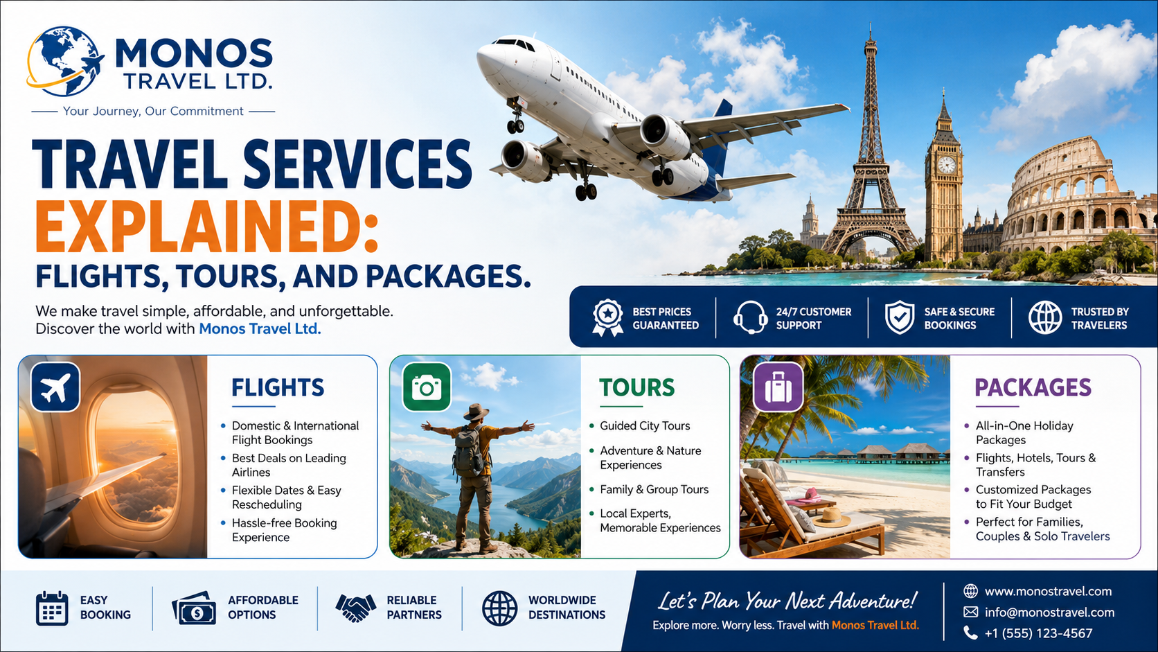 Monos Travel Ltd. Travel Services Explained: Flights, Tours, and Packages